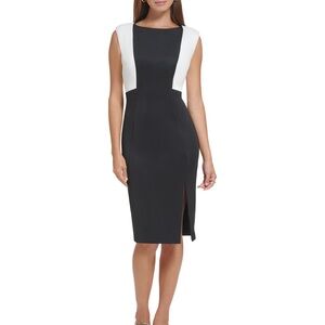 Calvin Klein Side Slit Sheath Dress
